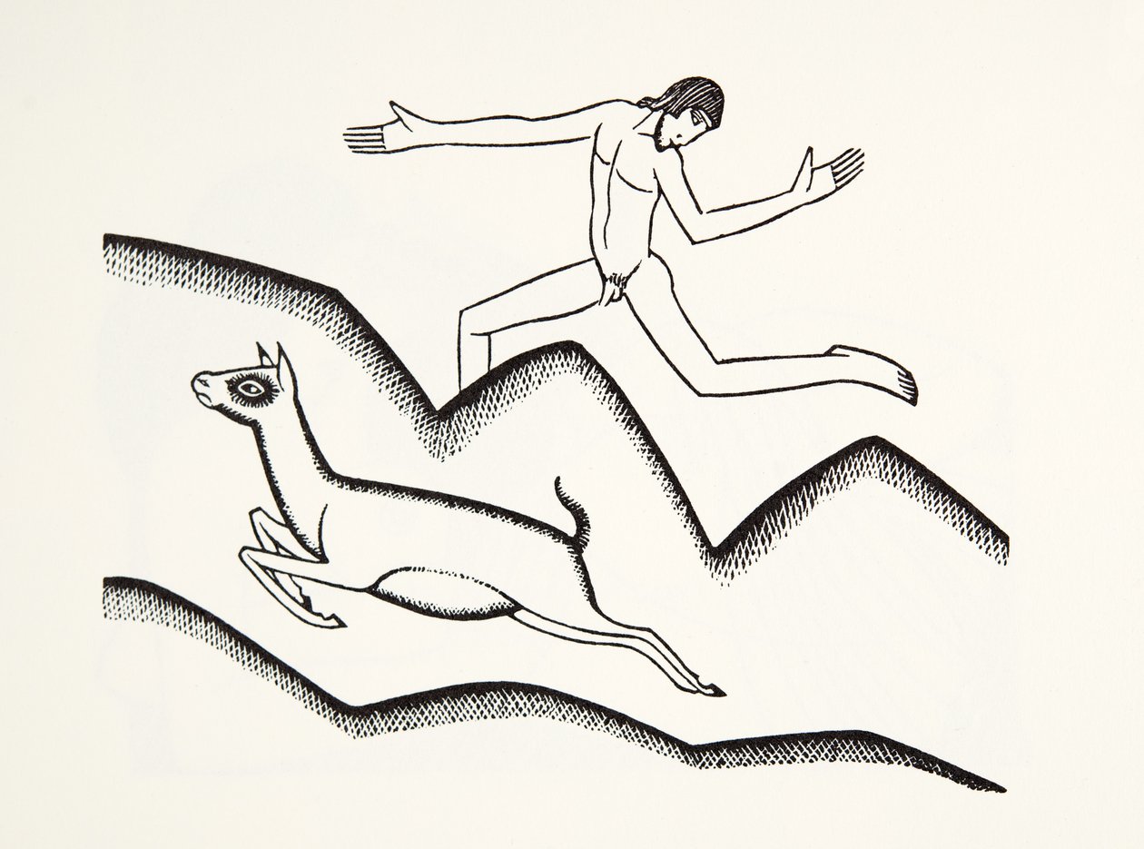 Hopper på fjellet av Eric Gill