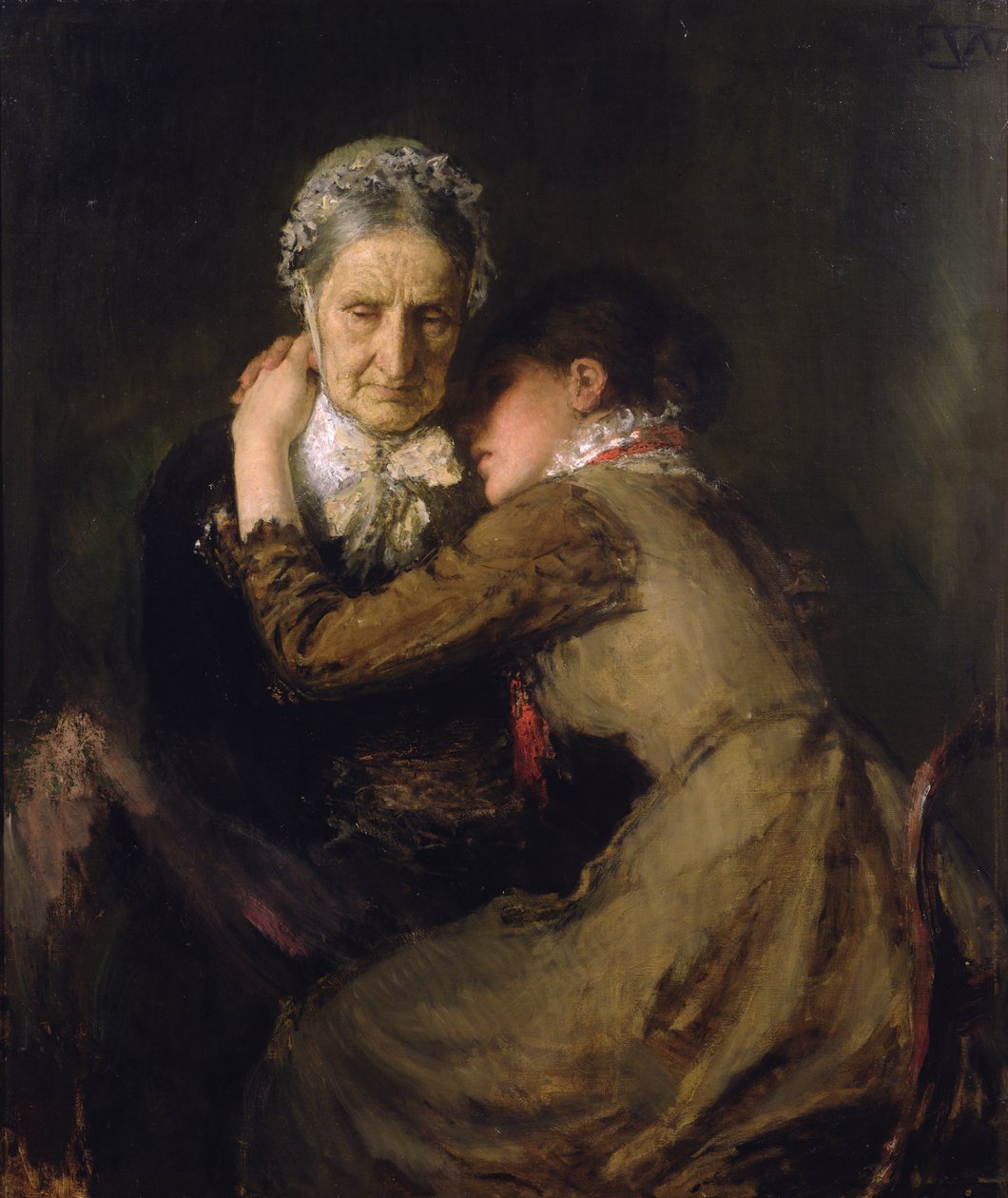 En bekjennelse (olje på lerret) av Erik Theodor Werenskiold