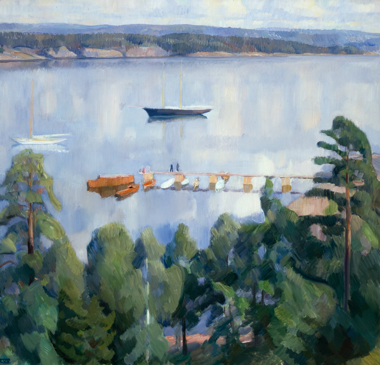 Utsikt fra Lysaker mot Bygdoy av Erik Theodor Werenskiold