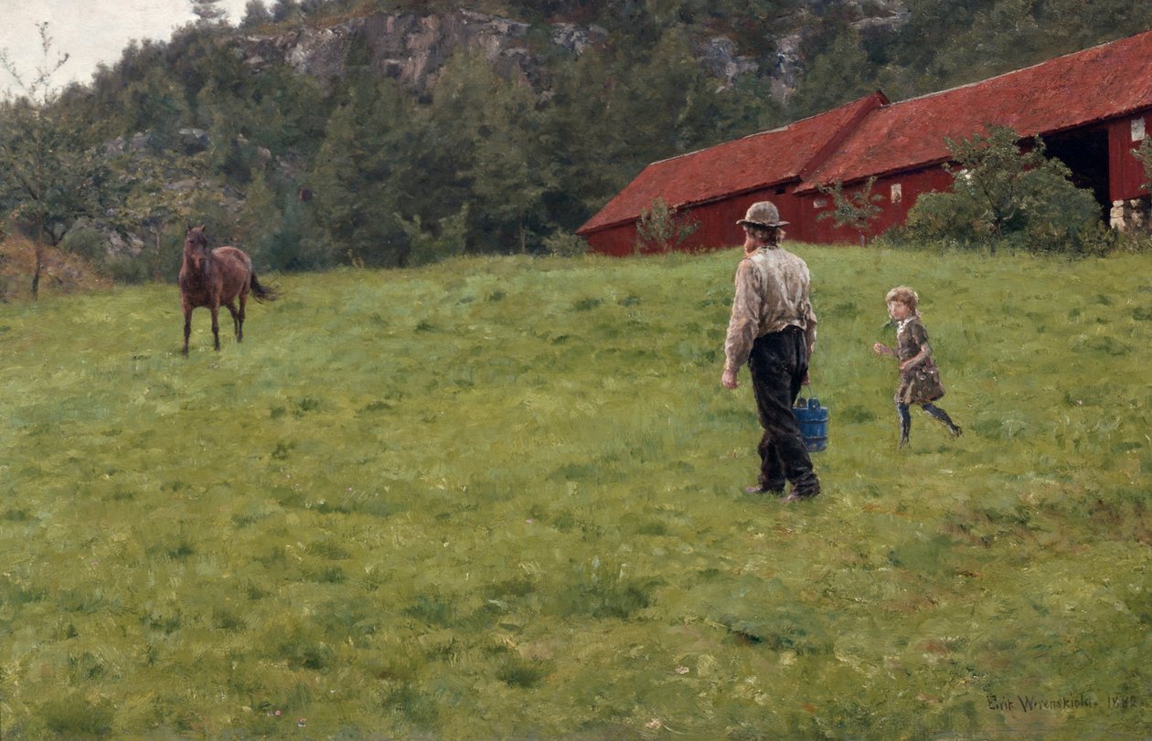 Vann til hesten av Erik Theodor Werenskiold