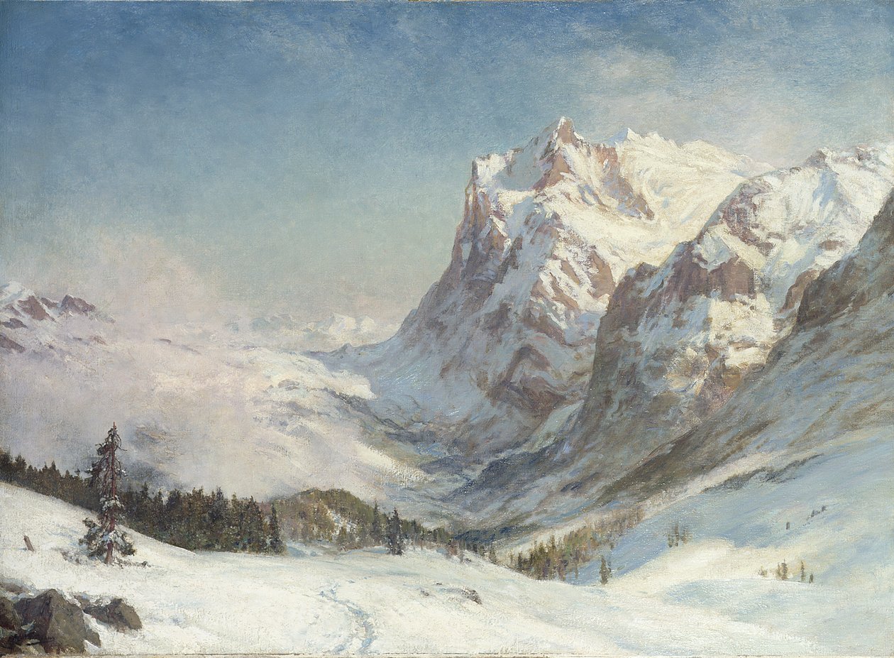 The Valley of Grindelwald, vinter, 1916 av Ernest Albert Waterlow