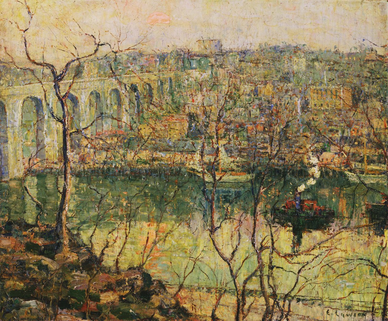 High Bridge av Ernest Lawson