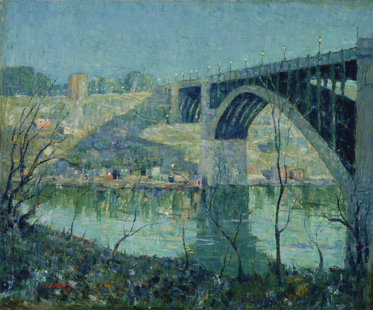 Spring Night, Harlem River av Ernest Lawson