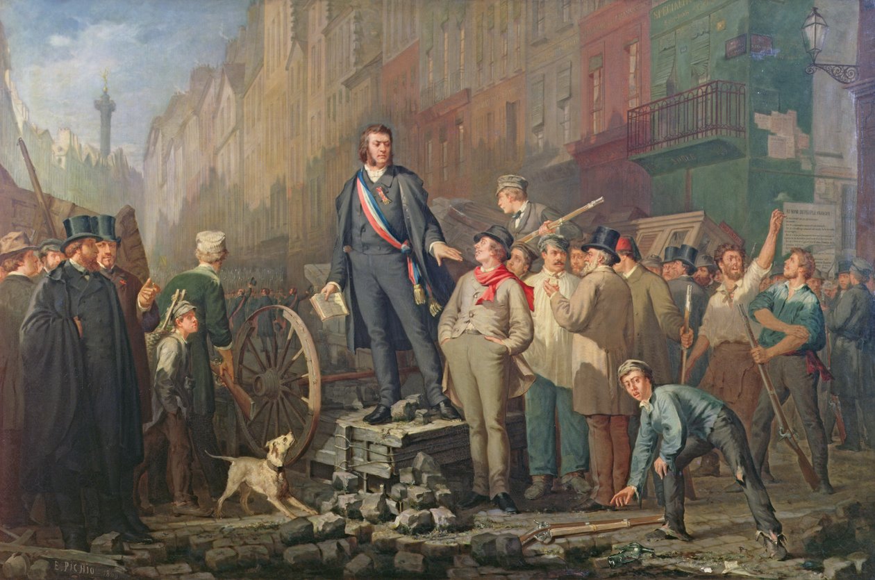 Alphonse Baudin på barrikaden til Faubourg Saint-Antoine, 3. desember 1851 av Ernest Louis Pichio