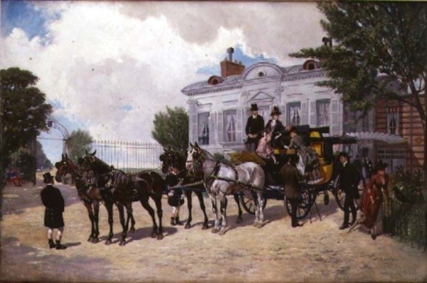 The Hackney Carriage (olje på lerret) av Ernest Alexandre Bodoy