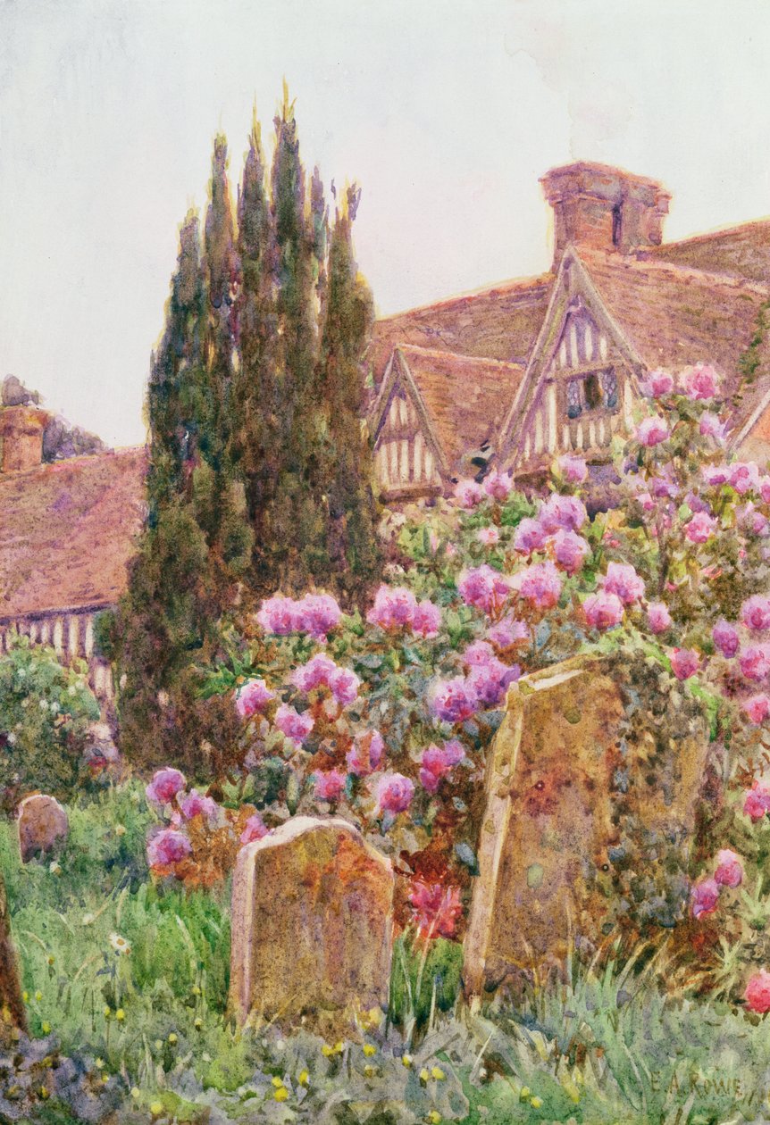 Kirkegård, Chiddingstone (wc) av Ernest Arthur Rowe