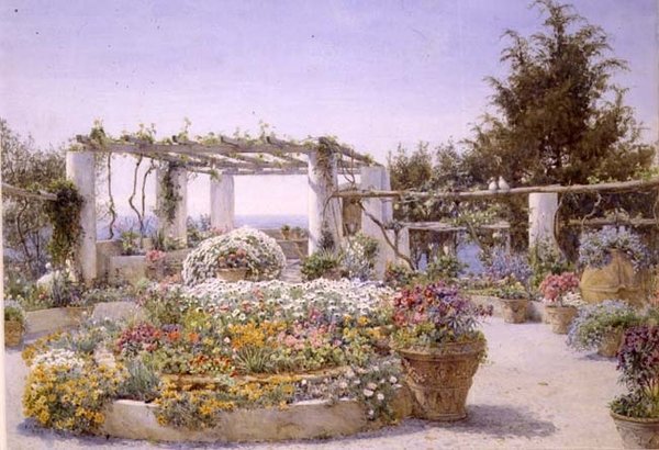 Pergolaen, Villa Inercia, Capri av Ernest Arthur Rowe