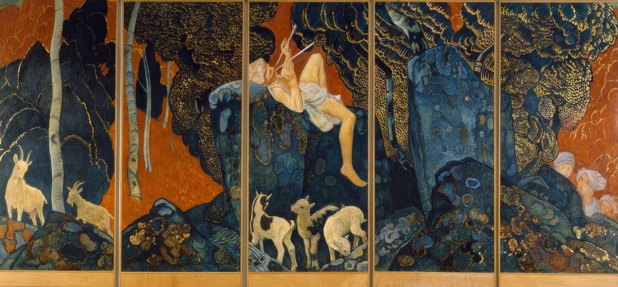 Shepherd spiller fløyte av Ernest Bieler