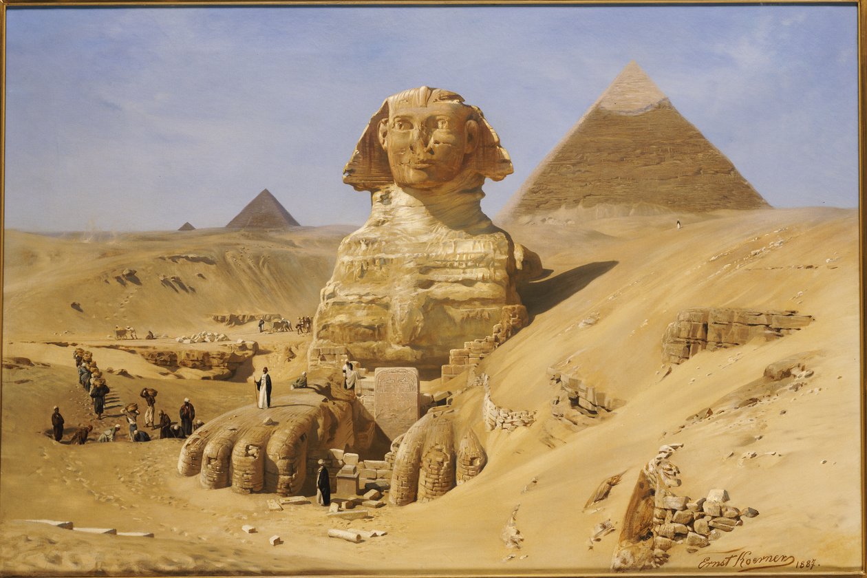 Utgraving av sfinxen, 1887 av Ernest Carl Eugen Koerner