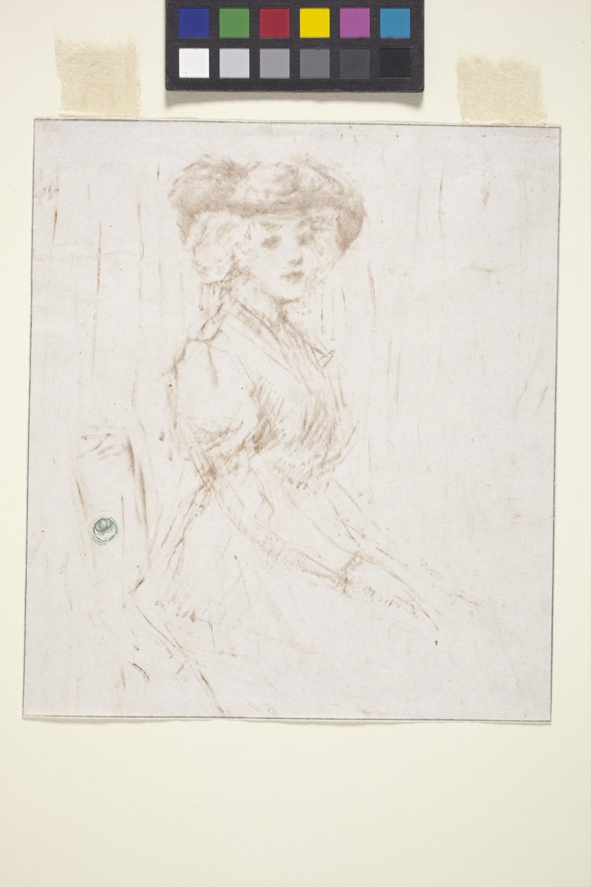 Sittende kvinne (monoprint) av Ernest Haskell