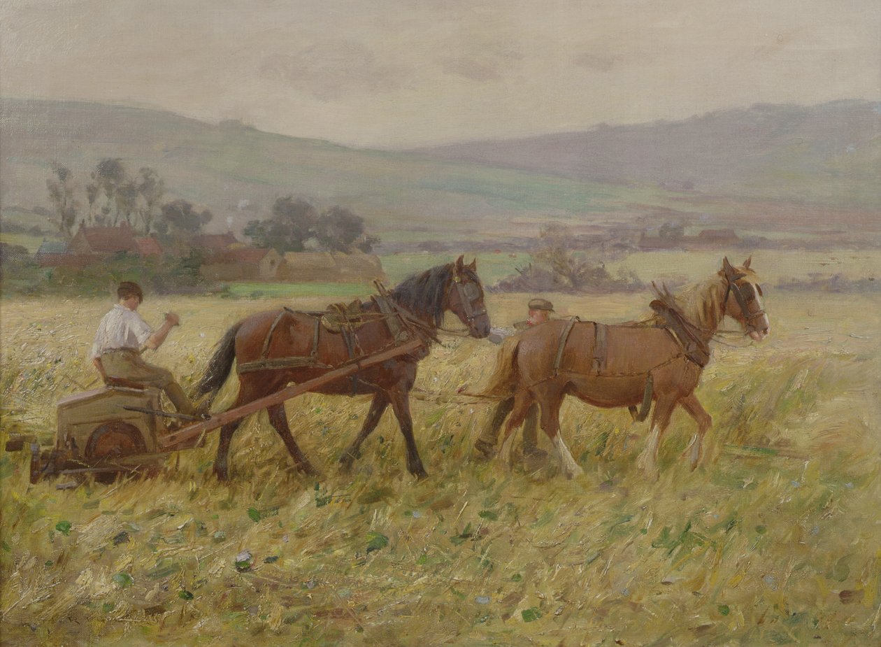 The Harvesting Team (olje på lerret) av Ernest Higgins Rigg