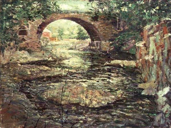 Old Stone Bridge (olje på lerret) av Ernest Lawson