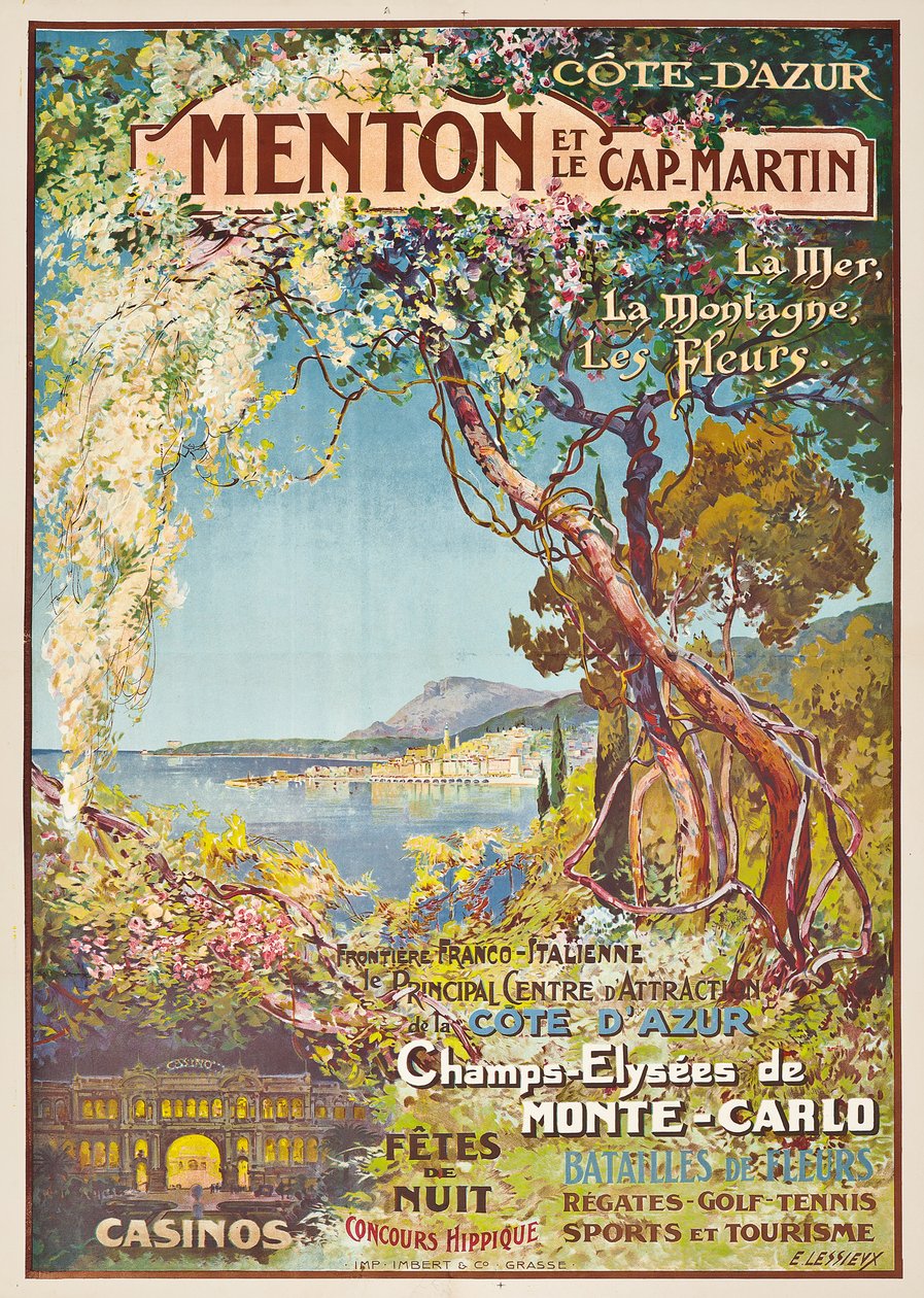 Menton og Cap-Martin, av Ernest Louis Lessieux