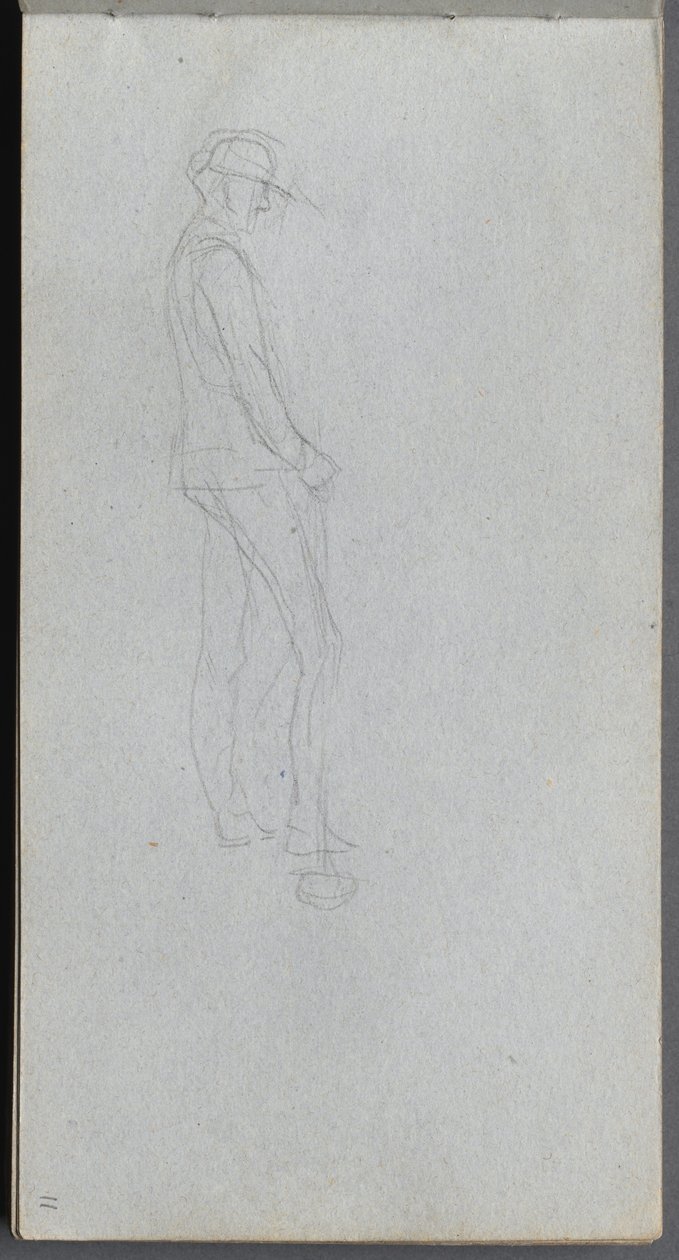 Skissebok, side 11: Figur i profil. av Jean Louis Ernest Meissonier