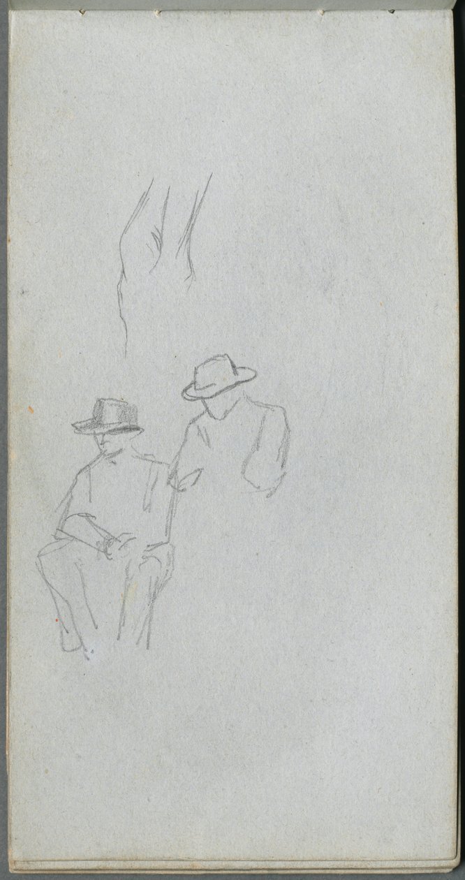 Skissebok, side 32: Studie av figurer. av Jean Louis Ernest Meissonier