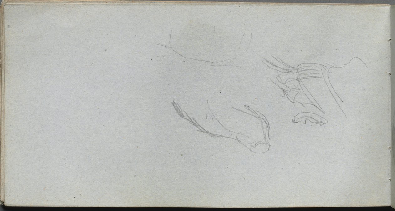 Skissebok, side 72: Figurstudie. av Jean Louis Ernest Meissonier