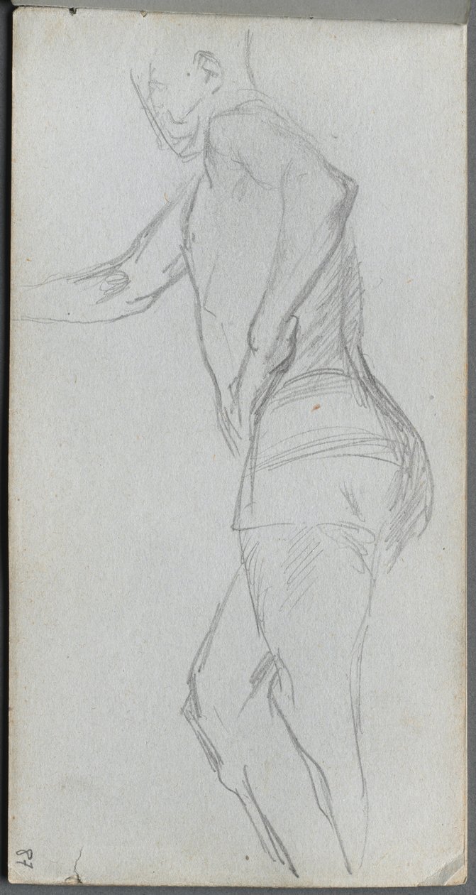 Skissebok, side 87: Figurstudie. av Jean Louis Ernest Meissonier