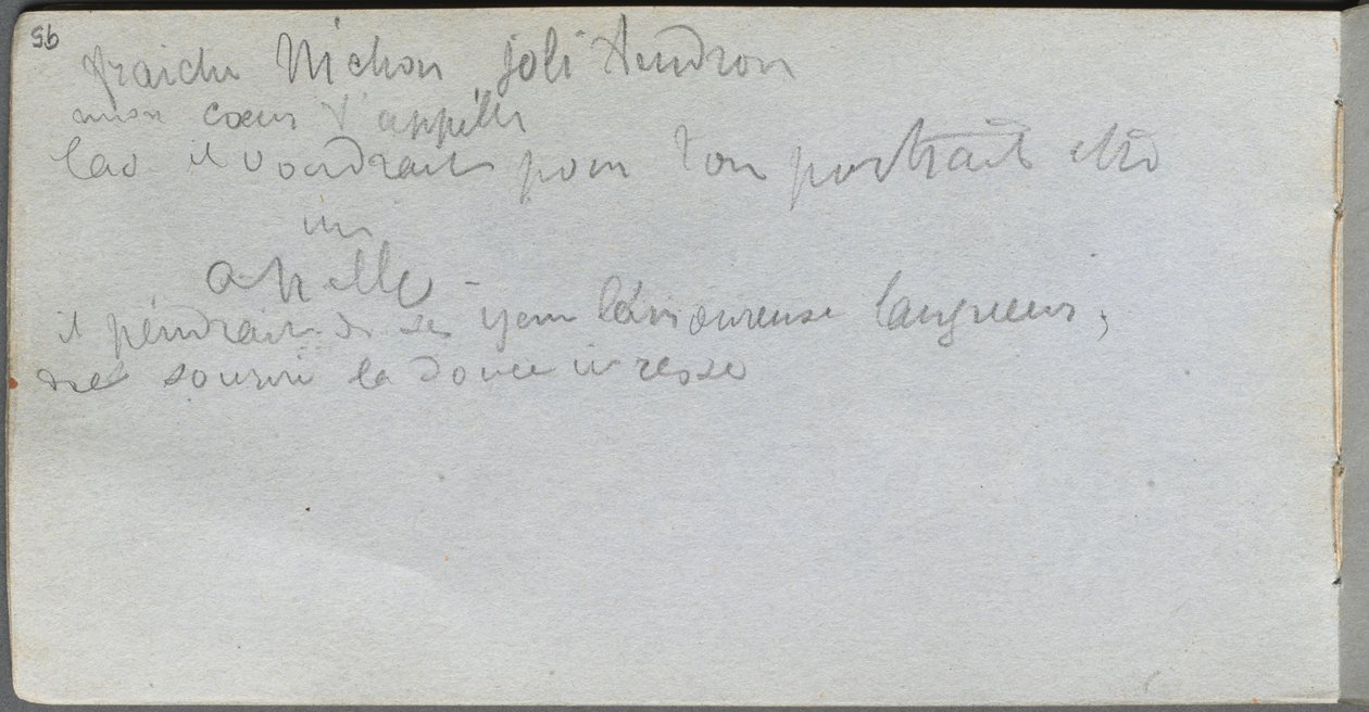 Skissebok, side 95: Notater. av Jean Louis Ernest Meissonier