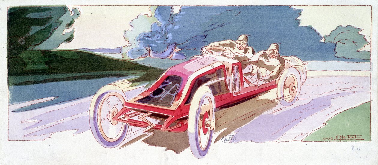 Circuit of the Sarthe i Renault av Ernest Montaut
