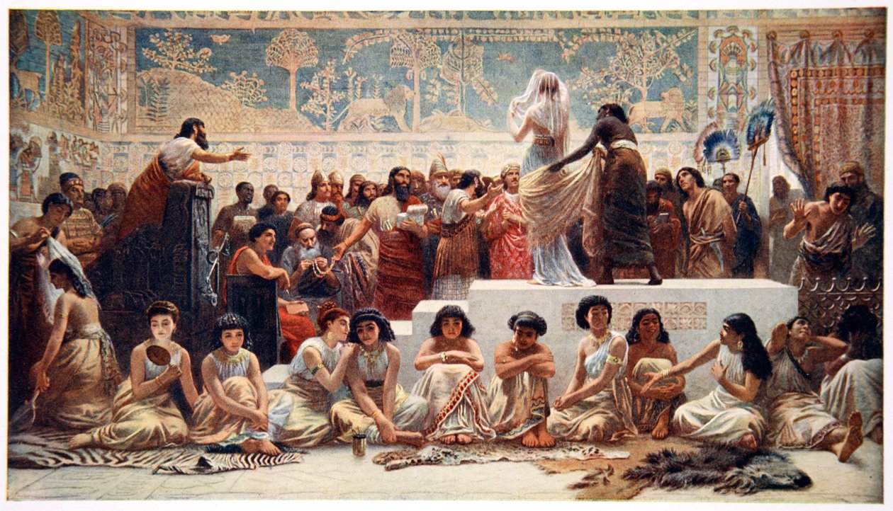 'Det babylonske ekteskapsmarkedet', 1915. av Ernest Wellcousins