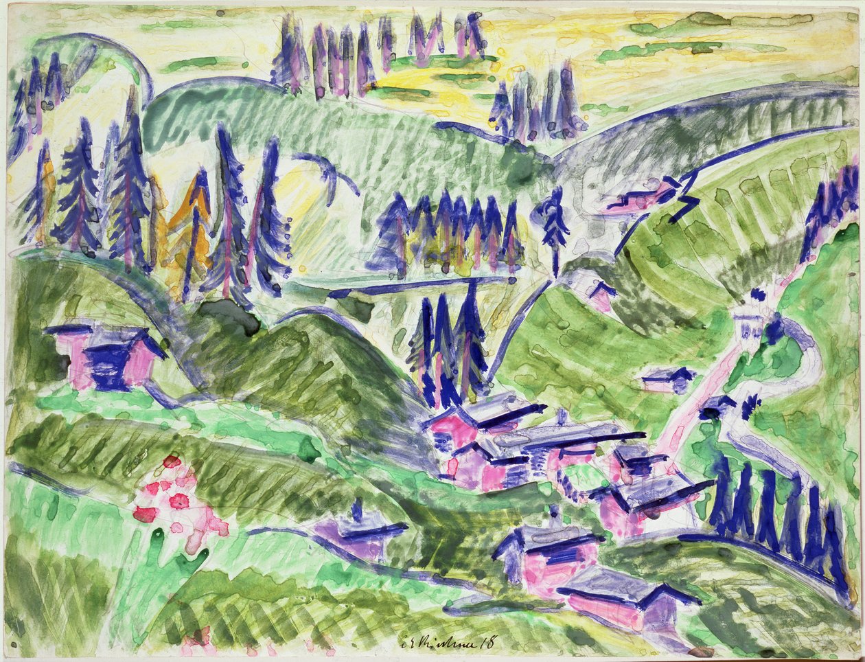 Landskap, 1918 av Ernst Ludwig Kirchner