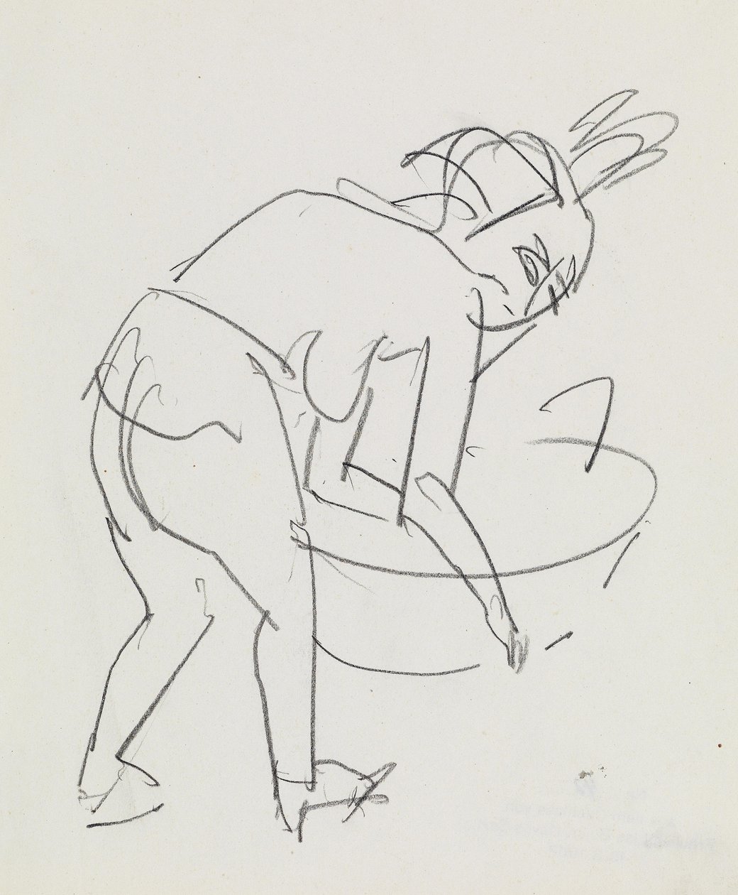 Kvinne vasker seg av Ernst Ludwig Kirchner
