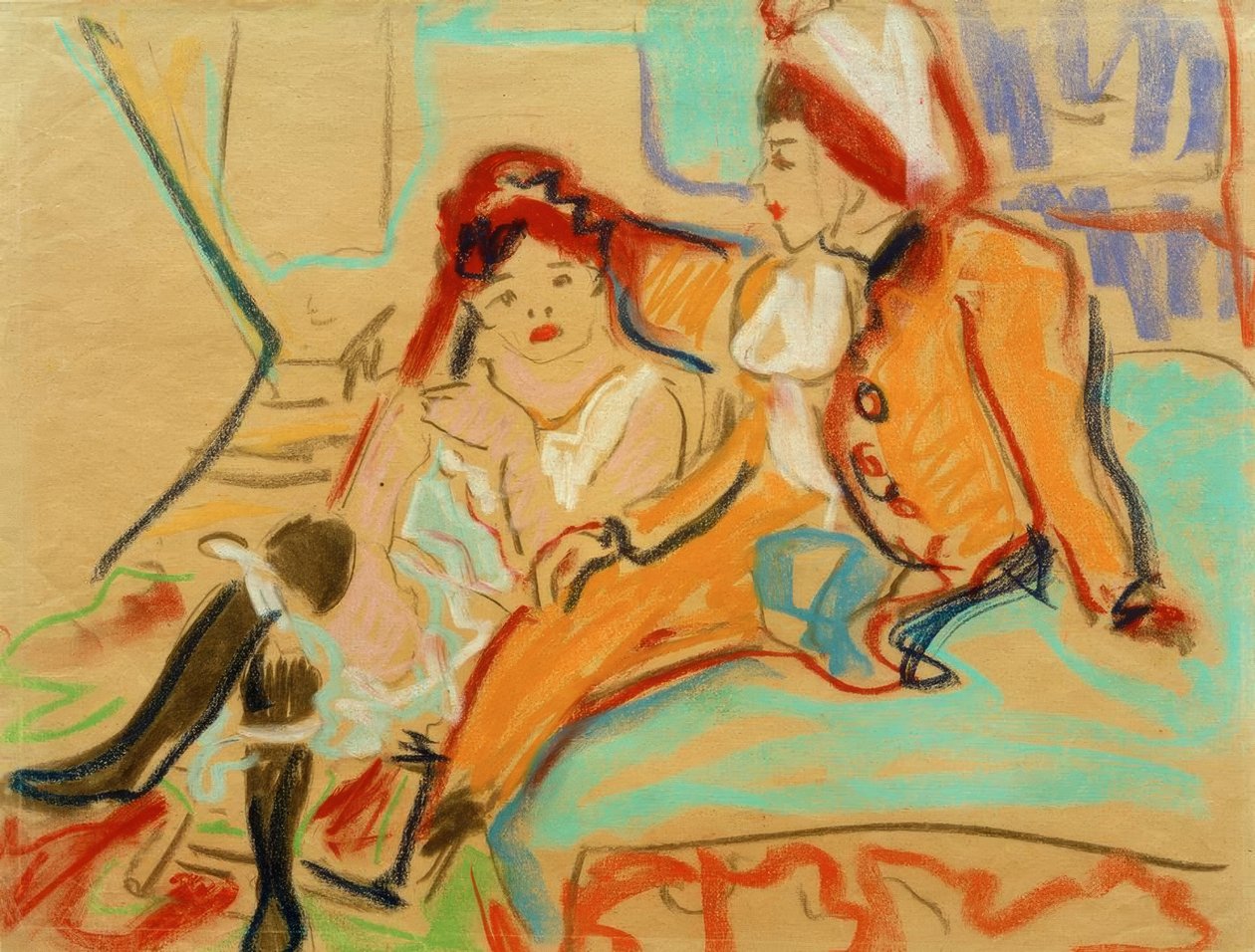 To jenter på en divan av Ernst Ludwig Kirchner