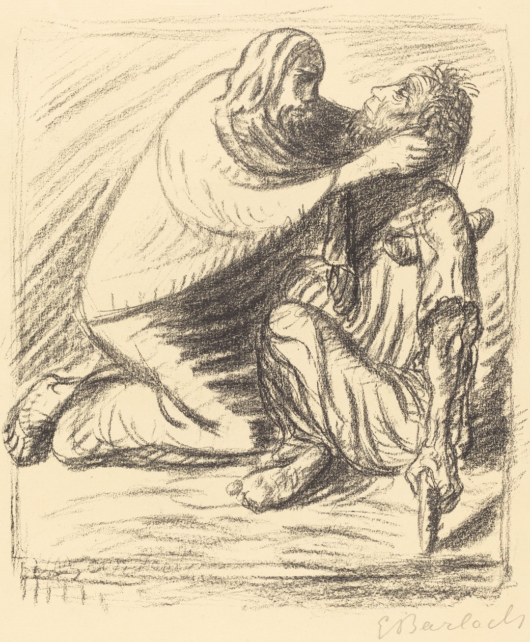 Salige er de barmhjertige, utgitt 1916. av Ernst Barlach