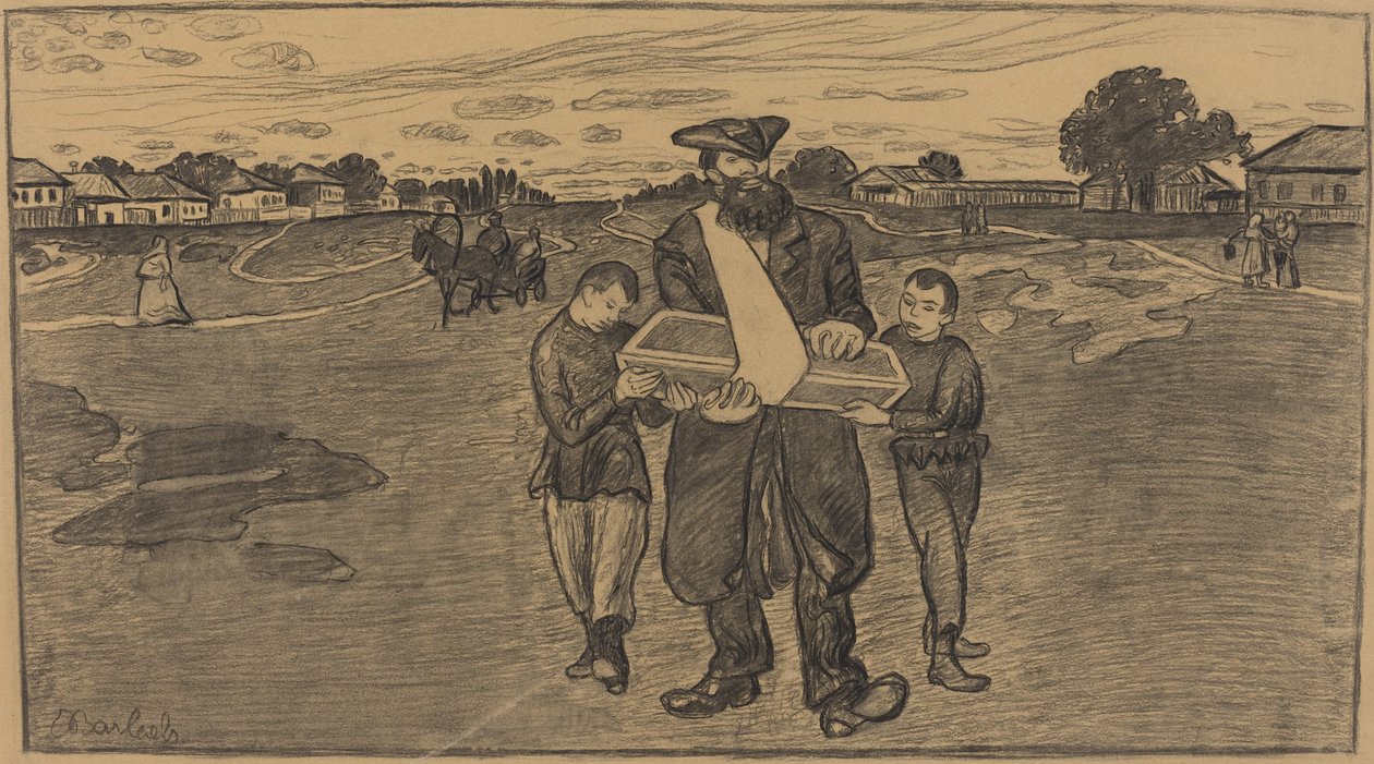 Barnets begravelse i Russland, 19061907. av Ernst Barlach