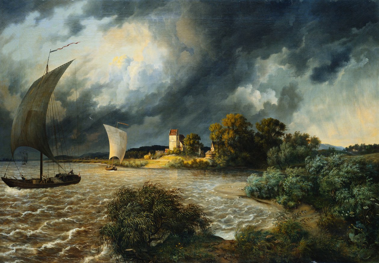 Den nærmer seg storm, 1838 av Ernst Ferdinand Oehme