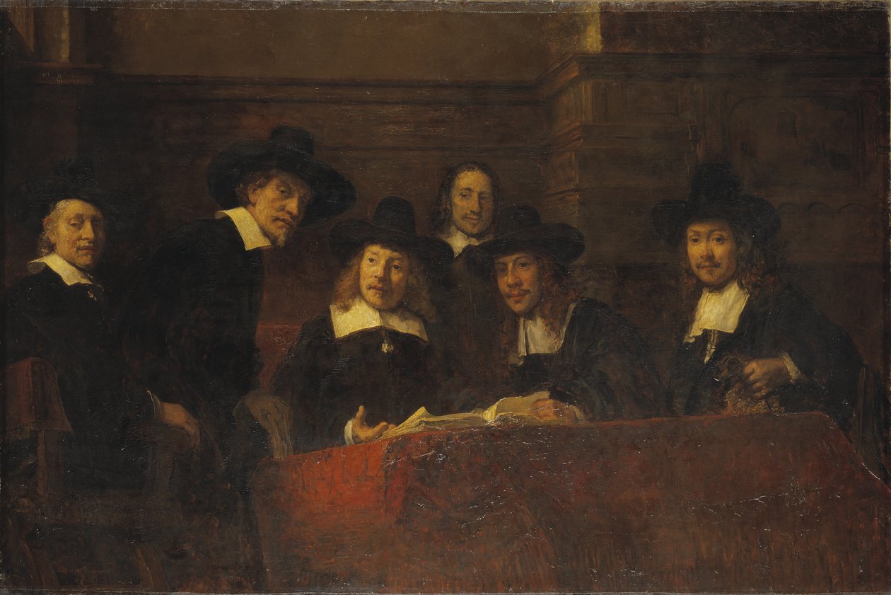 Staalmeesters, etter Rembrandt, 1876-77 av Ernst Josephson