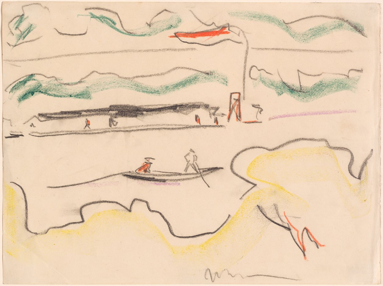 Elbe-landskap nær Dresden, 1909. av Ernst Ludwig Kirchner