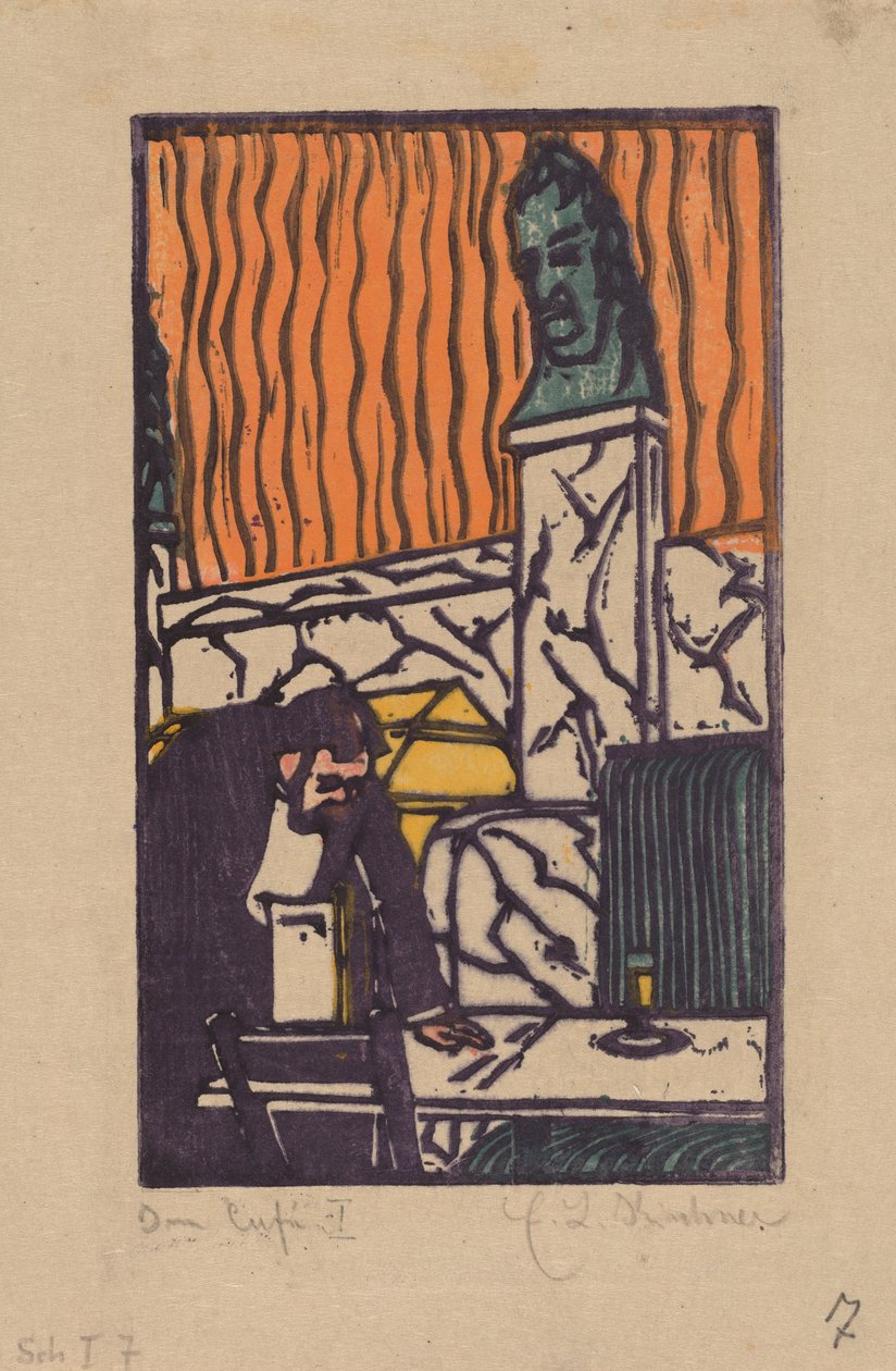 Hovedservitør i kafé, 1904. av Ernst Ludwig Kirchner