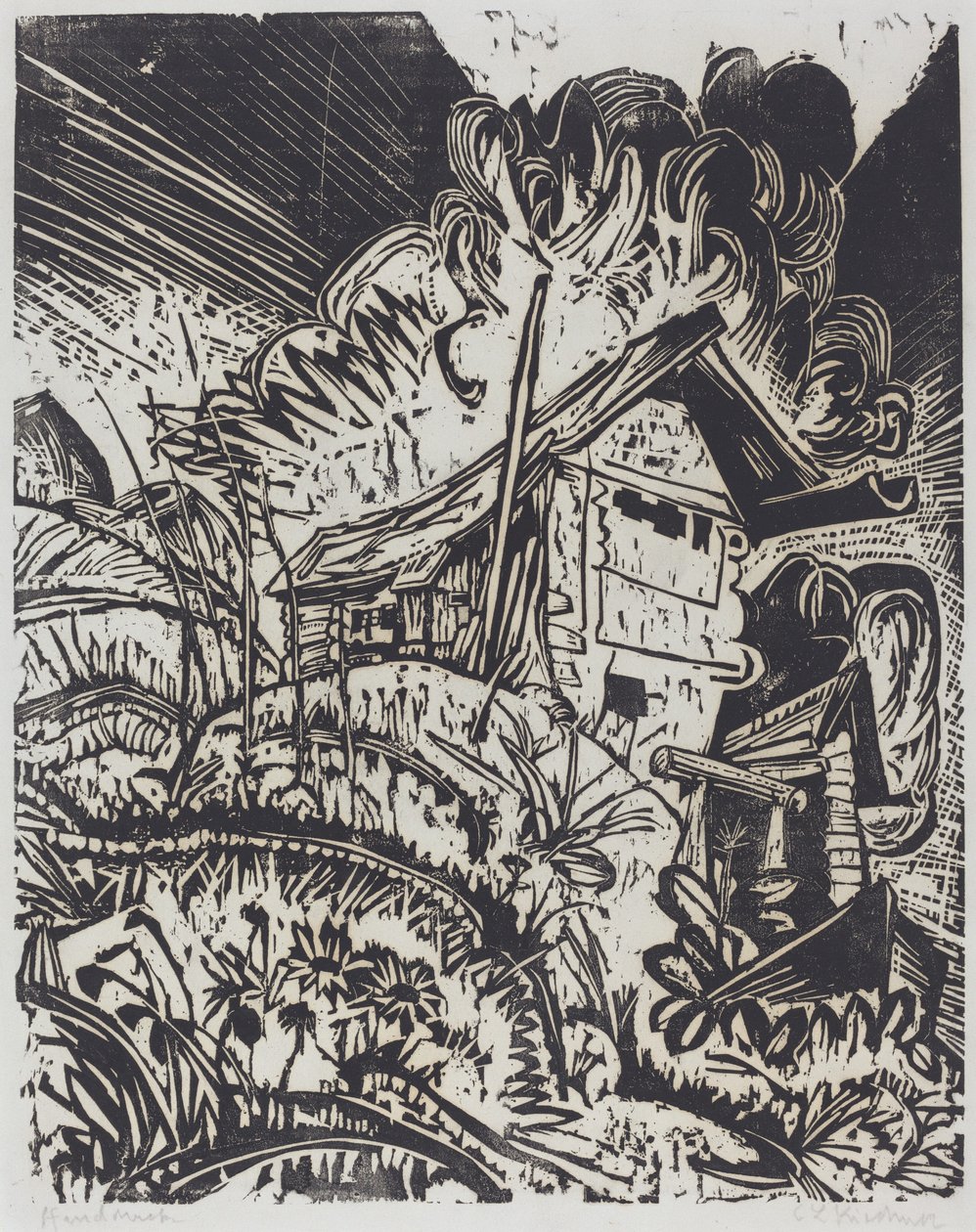 Fjellhus, 1917. av Ernst Ludwig Kirchner