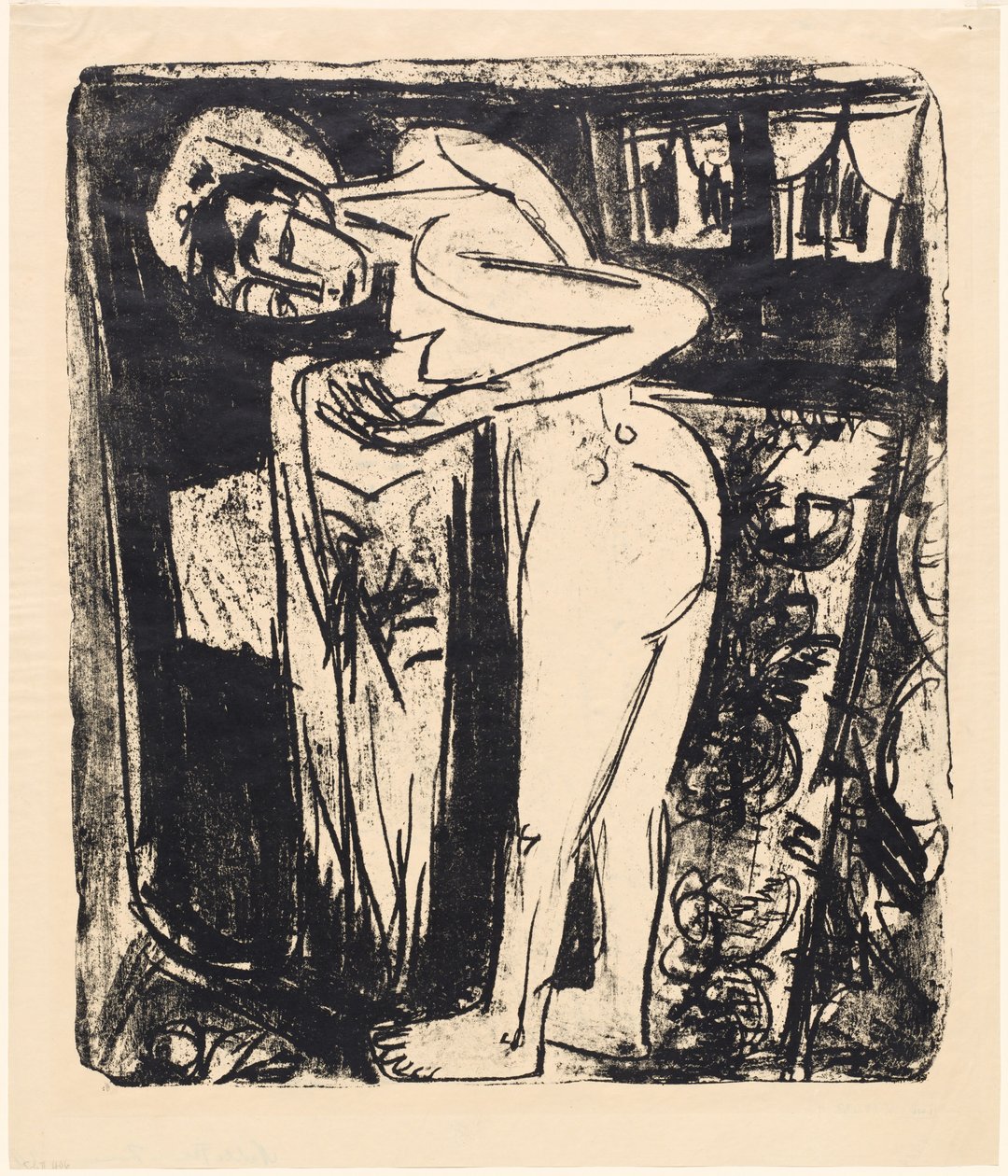 Stående naken i et rom, 1921. av Ernst Ludwig Kirchner