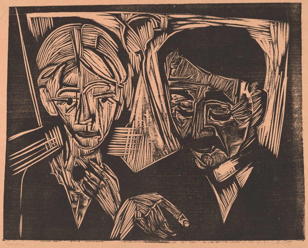 Ekteparet Müller, 1919. av Ernst Ludwig Kirchner