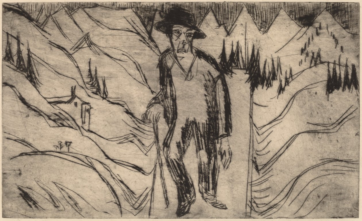 Vandreren, 1922. av Ernst Ludwig Kirchner