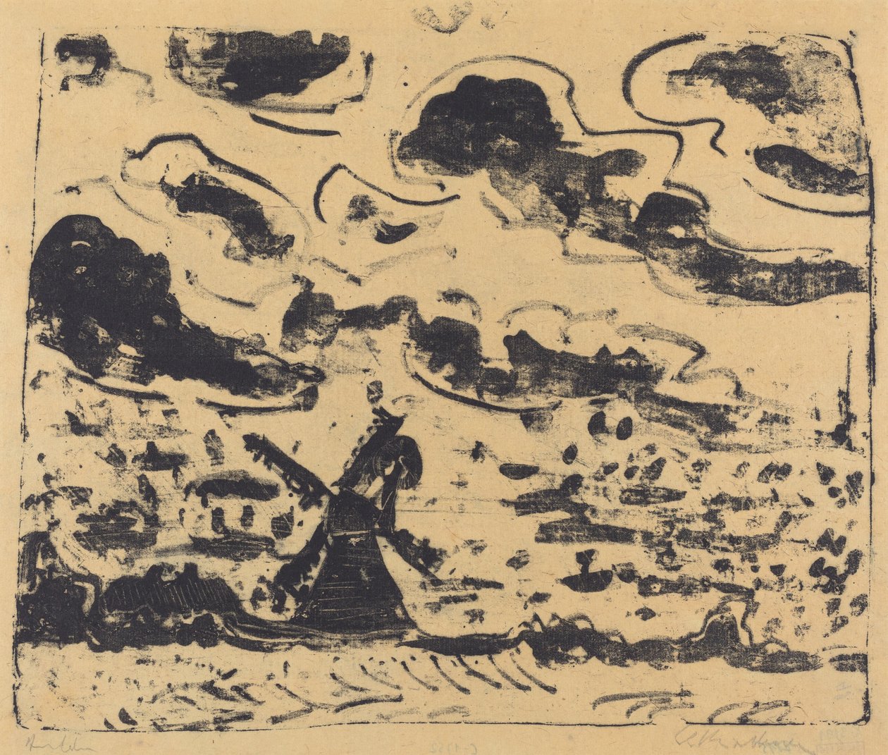 Vindmølle nær Burg på Fehmarn, 1908. av Ernst Ludwig Kirchner