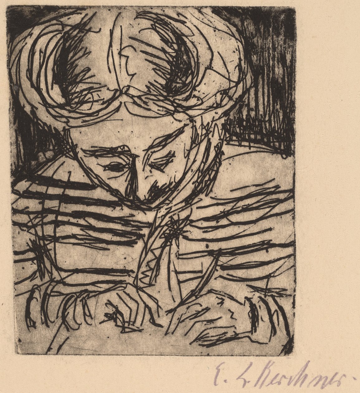 Ung jentetegning, 1906. av Ernst Ludwig Kirchner