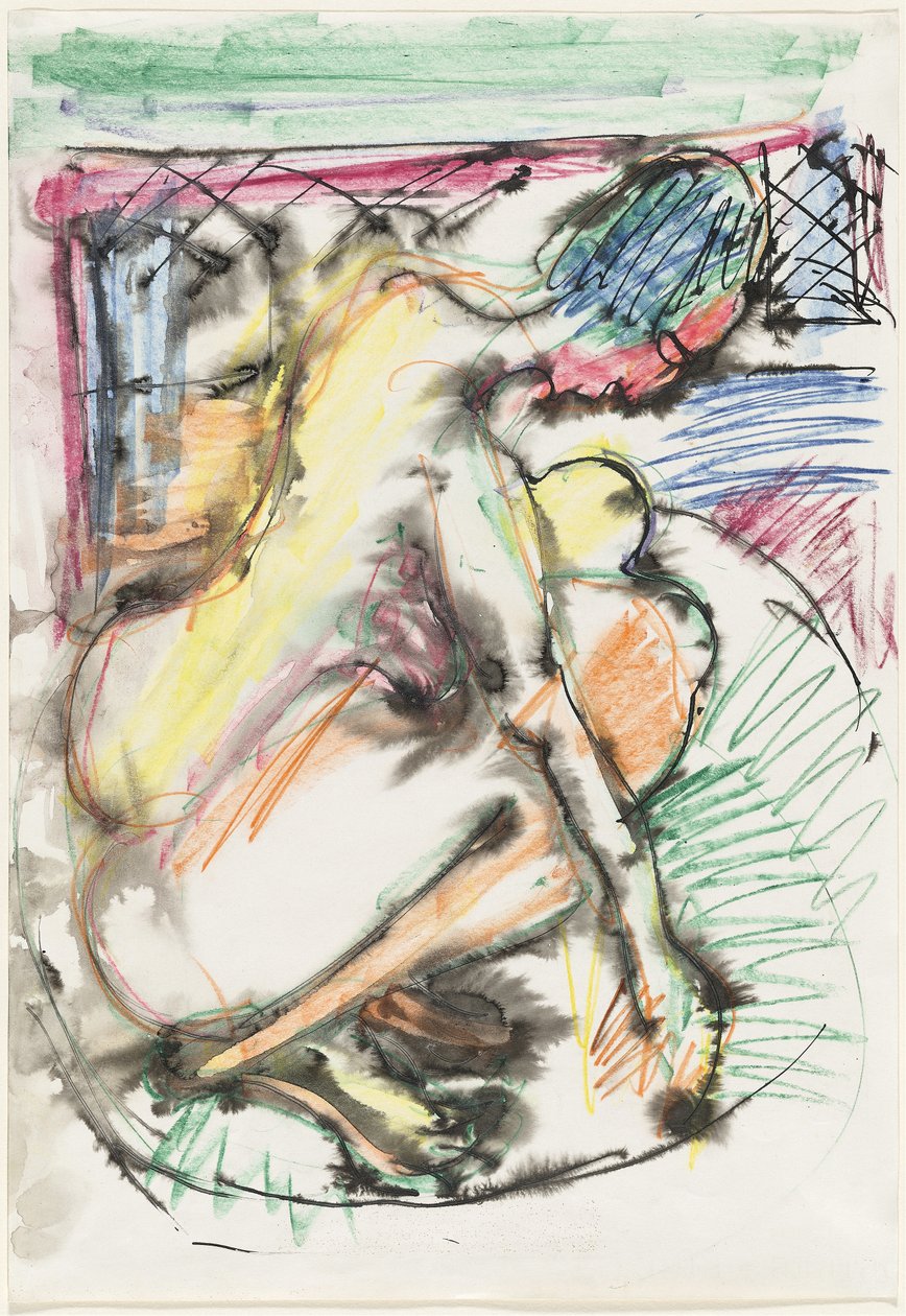 Erna bader i badekar av Ernst Ludwig Kirchner