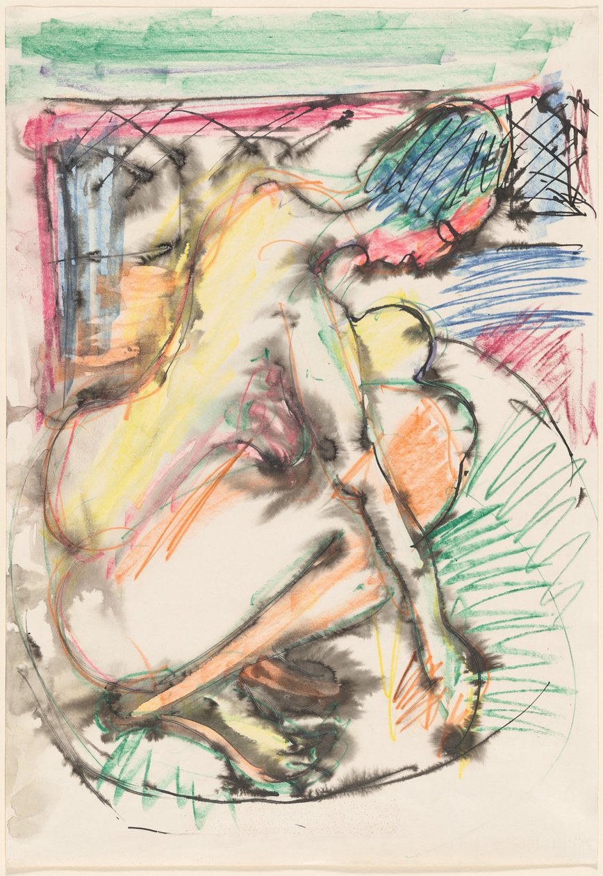 Erna bader i badekar av Ernst Ludwig Kirchner