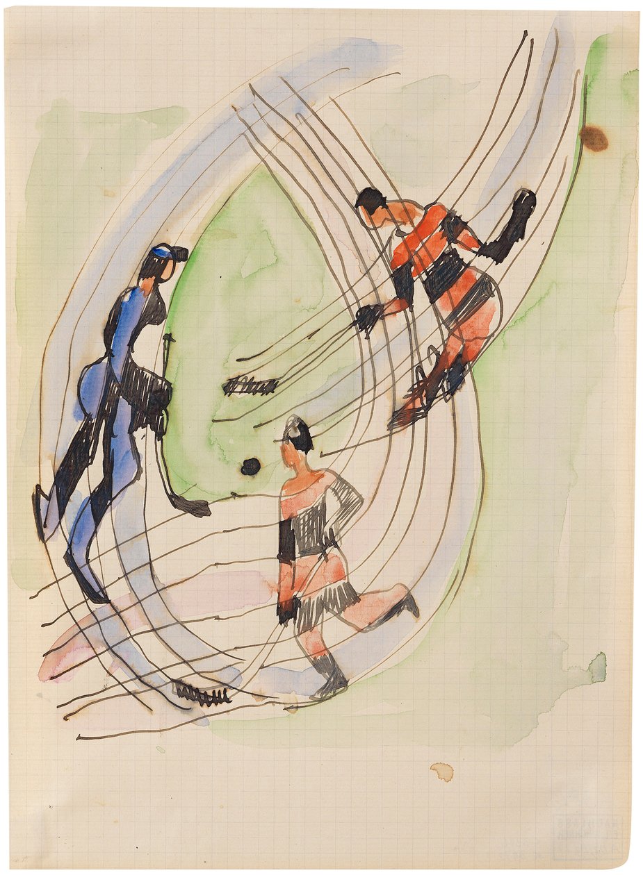 Hockeyspillere, ca 1934. av Ernst Ludwig Kirchner