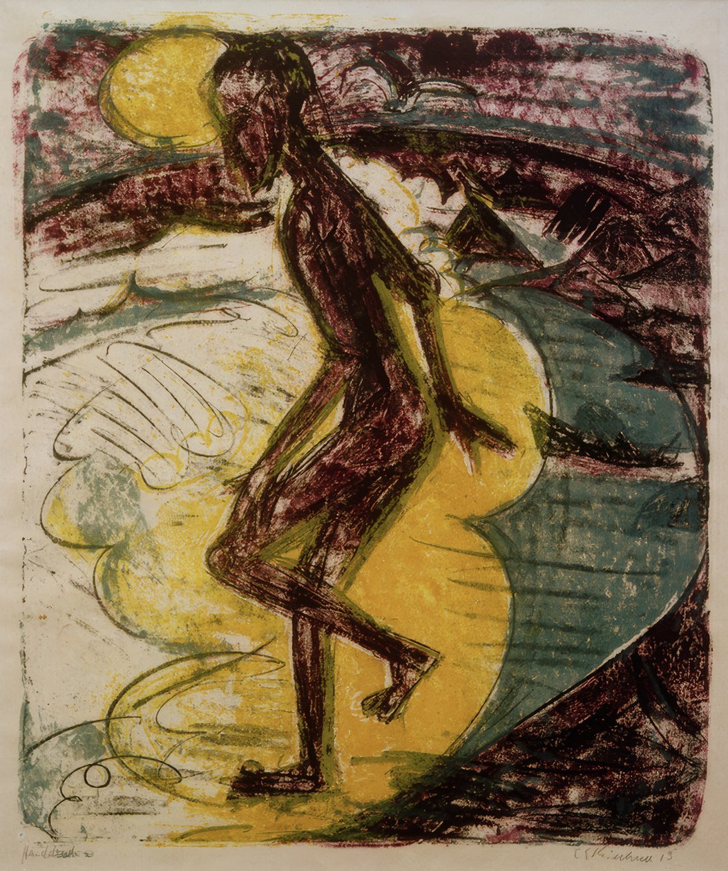 Mann som går i sjøen av Ernst Ludwig Kirchner