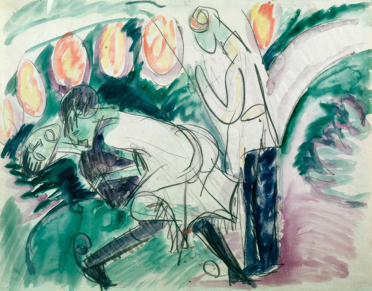 Pantomime III av Ernst Ludwig Kirchner