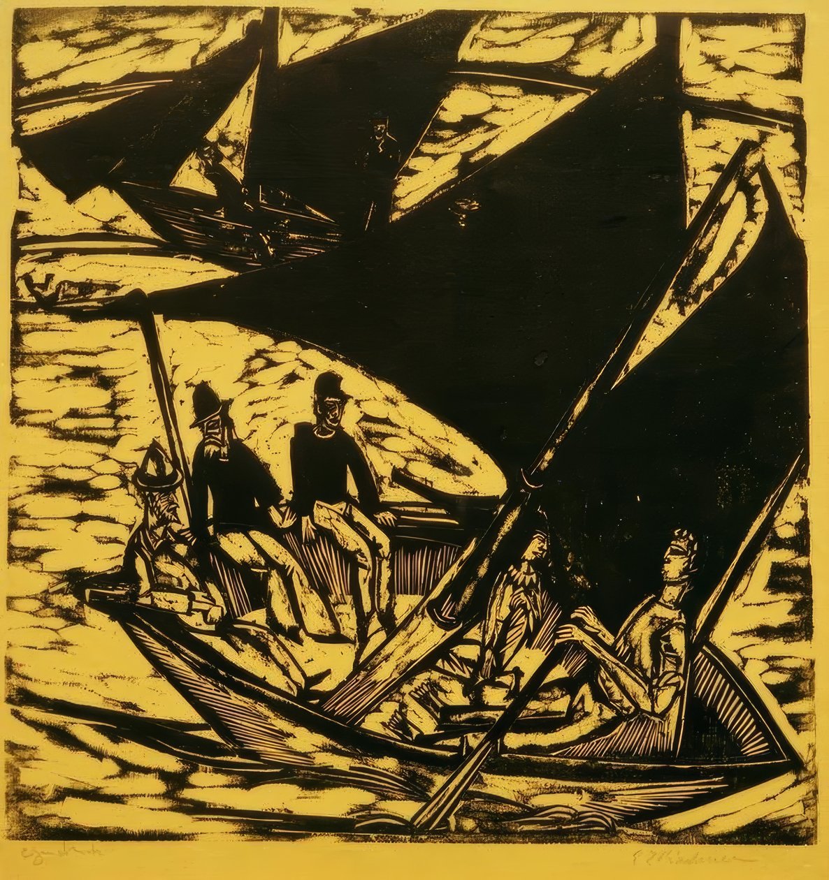 Seilbåter nær Fehmarn av Ernst Ludwig Kirchner