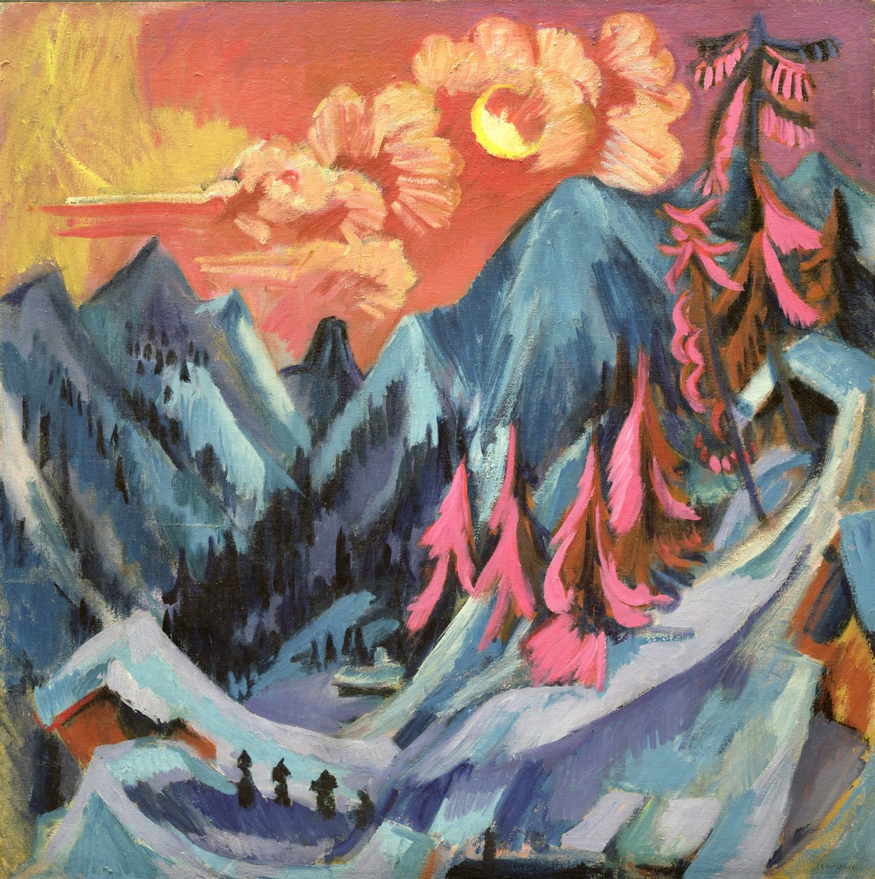 Vinterlandskap i måneskinn, 1919 av Ernst Ludwig Kirchner