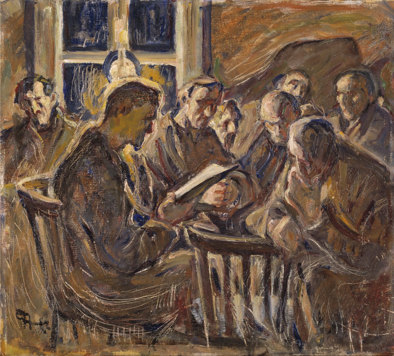 Møtet, 1929 (olje på papir) av Ester Almqvist