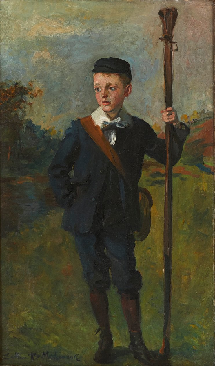 The Young Angler (olje på lerret) av Esther Blaikie MacKinnon