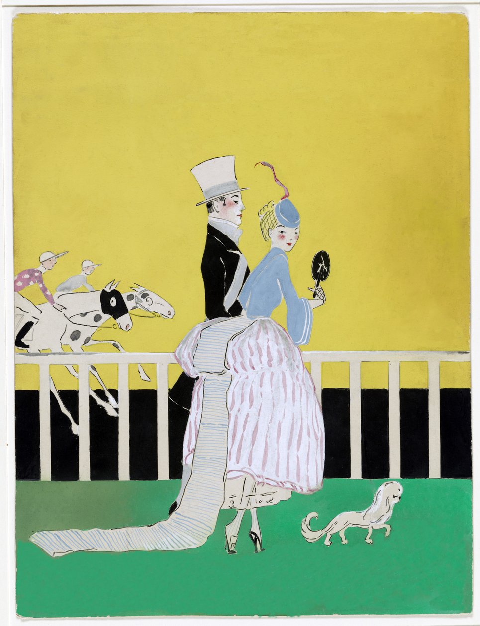 At the Races, Vanity Fair Cover, august 1916, pub. ca. 1916 av Ethel McClellan Plummer