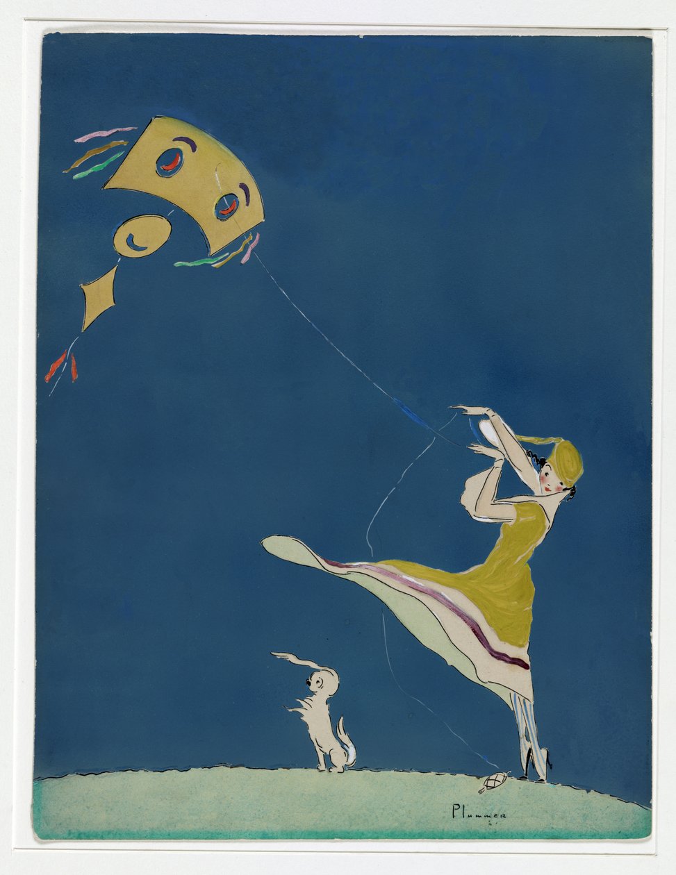 Girl with a Kite, Vanity Fair Cover, mai 1917, pub. 1917 av Ethel McClellan Plummer